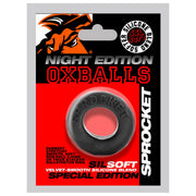 Oxballs - Sprocket Cockring - Night Edition - Siliconen/TPR - Zwart