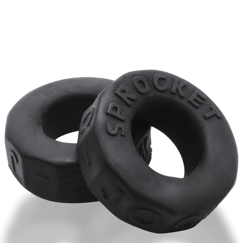 Oxballs - Sprocket Cockring - Night Edition - Siliconen/TPR - Zwart