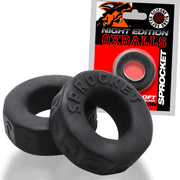 Oxballs - Sprocket Cockring - Night Edition - Siliconen/TPR - Zwart