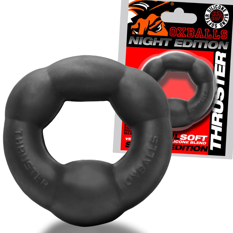 Oxballs - Thruster Cockring - Night Edition - Siliconen/TPR - Zwart