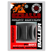 Sport Fucker - Baller - Cockring en Ballstretcher - Night Edition - Siliconen/TPR - Zwart