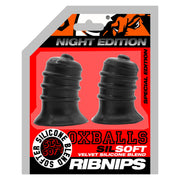 Oxballs - Ribnips - Tepelzuigers - Night Edition - Siliconen/TPR - Zwart
