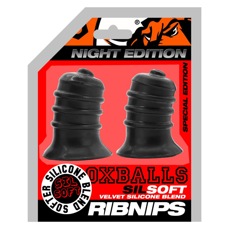 Oxballs - Ribnips - Tepelzuigers - Night Edition - Siliconen/TPR - Zwart