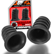 Oxballs - Ribnips - Tepelzuigers - Night Edition - Siliconen/TPR - Zwart