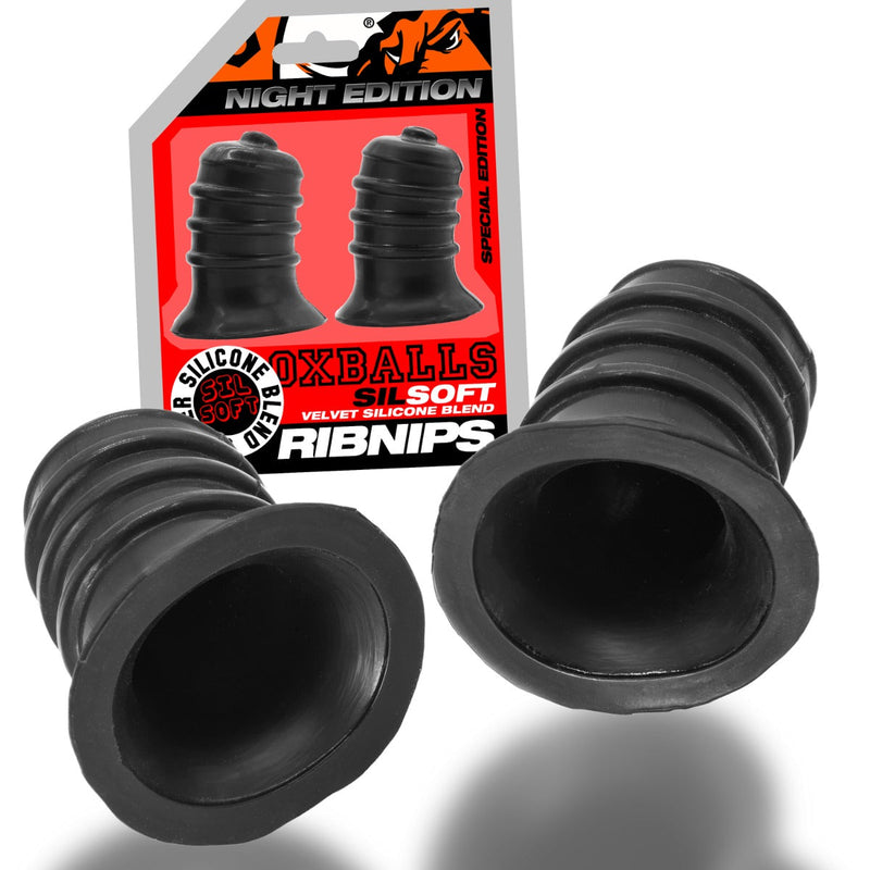 Oxballs - Ribnips - Tepelzuigers - Night Edition - Siliconen/TPR - Zwart