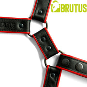 Brutus - Lederen Beenharnas - Verstelbaar- Zwart/Rood