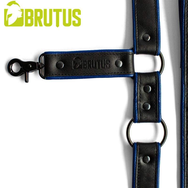Brutus - Lederen Beenharnas - Verstelbaar- Zwart/Blauw