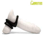 Brutus - Viceversa- Superzachte Siliconen Penis- en Scrotumring - Zwart