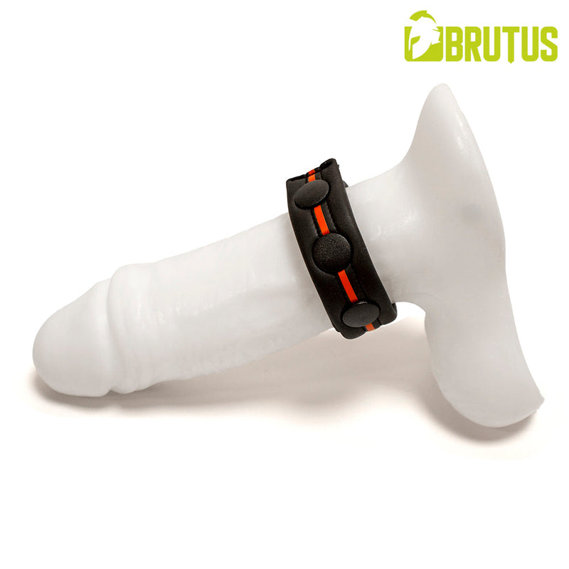 Brutus - Neopreen Cockstrap - Verstelbaar met drukknopen - Zwart/Rood