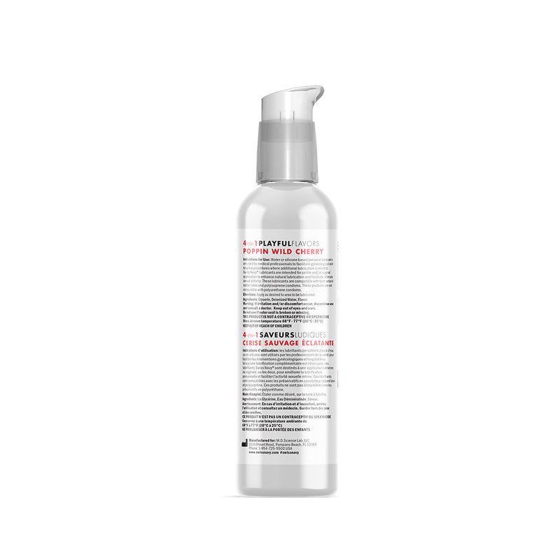 Swiss Navy - 4 in 1 Playful Flavors - Likbaar en Verwarmend Glijmiddel en Massage - Poppin Wild Cherry