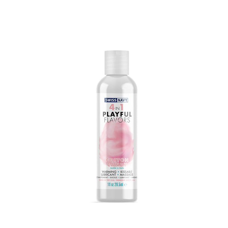 Swiss Navy - 4 in 1 Playful Flavors - Likbaar en Verwarmend Glijmiddel en Massage - Cotton Candy