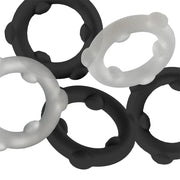 Oxballs - Gearheads - Spinner Cockringen Set - 5 stuks - Transparant/Zwart