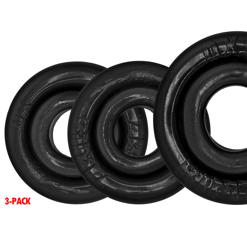 Oxballs - Rimringz - Multisize Pack 3 stuks - Zwart-Erotiekvoordeel.nl