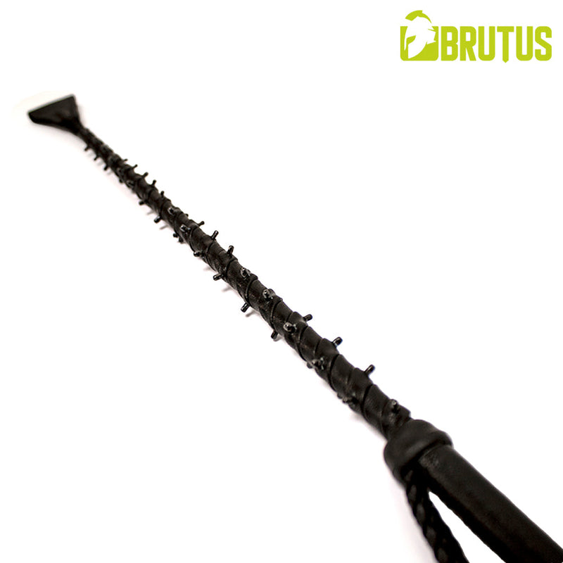 Brutus - Lederen Rijzweep met Spikes - Zwart