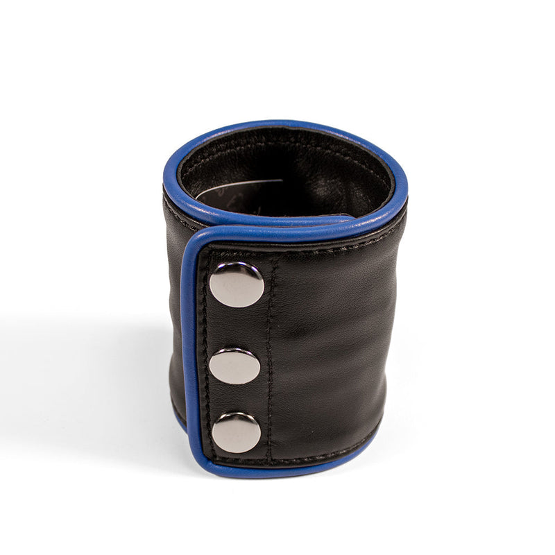 Brutus - Lederen Polsportemonnee met Rits - Zwart/Blauw