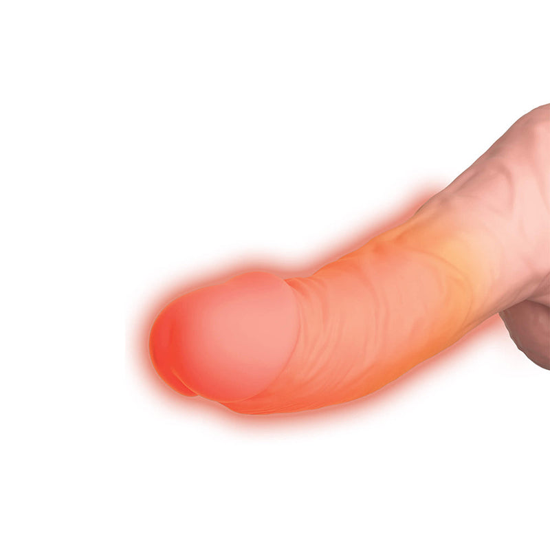 Pipedream - King Cock - Stotende Vibrerende en Verwarmende Dildo met Scrotum - 16,5 cm - Lichte Huidskleur
