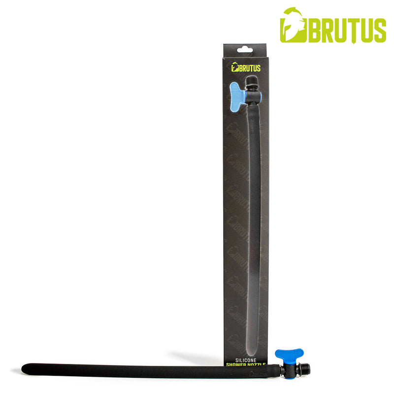Brutus - Siliconen Anaal Douche met Afsluitklep - Zwart