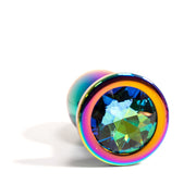 Black Label - Metalen Buttplug met Siersteen - Rainbow