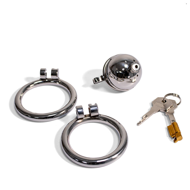 Black Label - The Knob Dome - Kuisheidskooi met Penisplug - Voor Kleine Penis - RVS