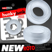 Hünkyjunk - Roto - Geribbelde Cockring - Transparant-Erotiekvoordeel.nl