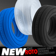 Hünkyjunk - Roto - Geribbelde Cockring - Blauw-Erotiekvoordeel.nl