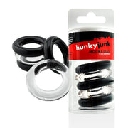 Hünkyjunk - Jacker - 5-Stack Stapelbare Cockringen - Zwart/Transparant-Erotiekvoordeel.nl