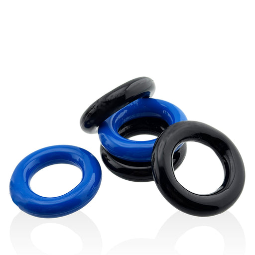 Hünkyjunk - Jacker - 5-Stack Stapelbare Cockringen - Zwart/Blauw-Erotiekvoordeel.nl