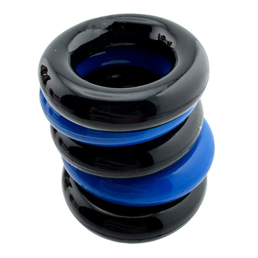 Hünkyjunk - Jacker - 5-Stack Stapelbare Cockringen - Zwart/Blauw-Erotiekvoordeel.nl