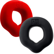 Hünkyjunk - Fit Rings - ErgoFit Cockringen - Twee Stuks - Zwart/Rood-Erotiekvoordeel.nl
