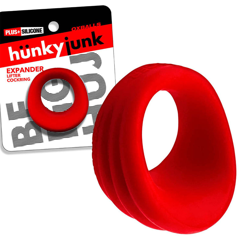 Hünkyjunk - Expander - Scoop-Style Cockring - Rood-Erotiekvoordeel.nl