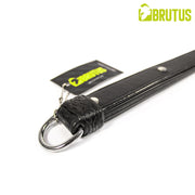 BRUTUS - Viervoudige Lederen Slapper - Zwart-Erotiekvoordeel.nl