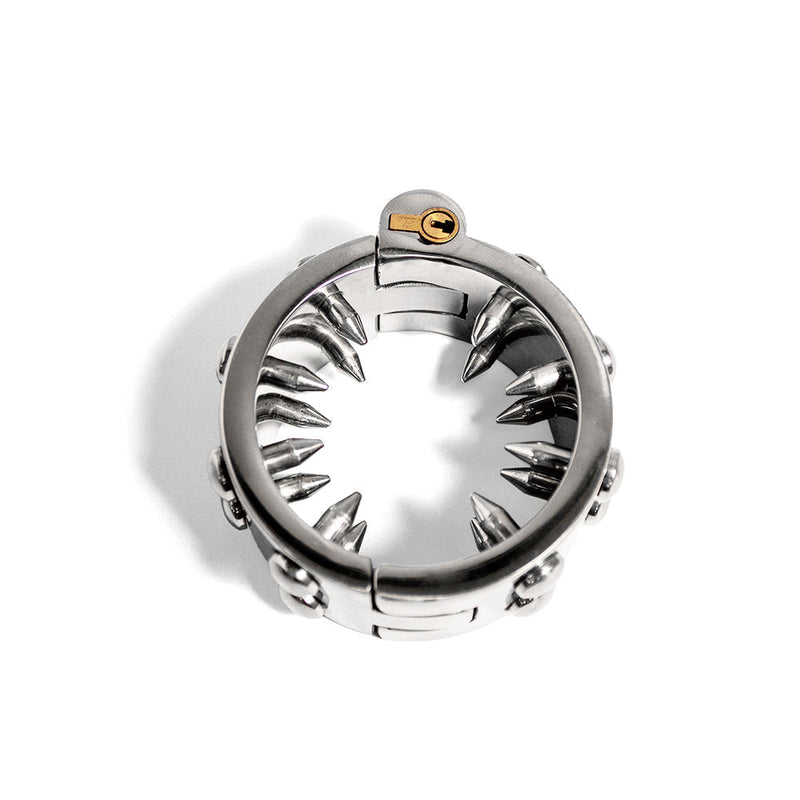 Black Label - Ballstretcher met Spikes en Stealth Lock - RVS-Erotiekvoordeel.nl