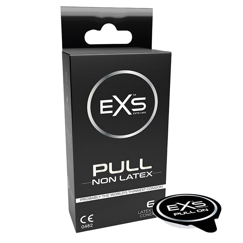 EXS Pull Regular Condooms Large - 60 mm - Latex Vrij - Met Pull-on Strip - 6 stuks-Erotiekvoordeel.nl