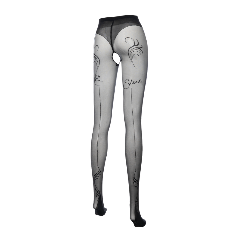 Amorable - Slut - Panty met open kruis – 20 Denier – Zwart-Erotiekvoordeel.nl