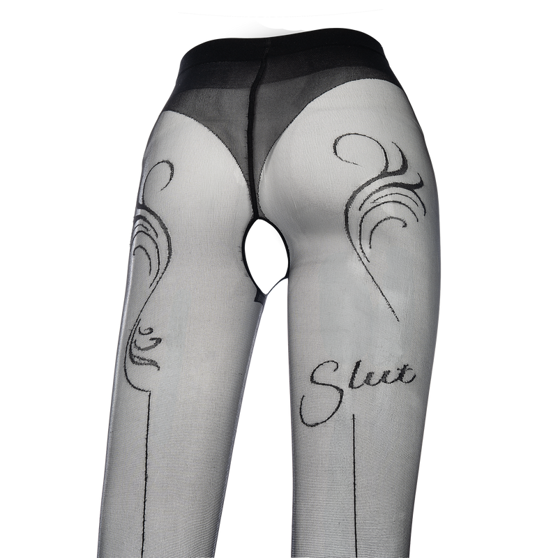 Amorable - Slut - Panty met open kruis – 20 Denier – Zwart-Erotiekvoordeel.nl