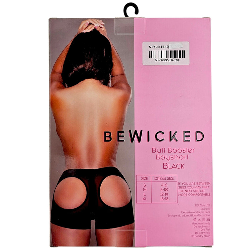 Be Wicked - Butt Booster Boy - Billen Shapewear Short - Zwart
