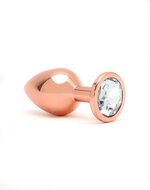 Rimba - Rosƒó Gouden Aluminium Buttplug Met Kristal