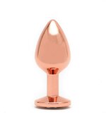 Rimba - Rosƒó Gouden Aluminium Buttplug Met Kristal