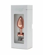 Rimba - Rosƒó Gouden Aluminium Buttplug Met Hartvormig Kristal