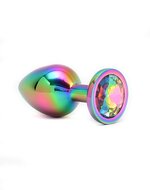 Rimba - Pisa - Rainbow RVS Buttplug Met Siersteen