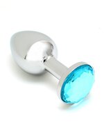 Rimba - Sofia - Metalen Buttplug Met Kristal - Blauw