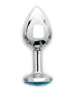 Rimba - Sofia - Metalen Buttplug Met Kristal - Blauw