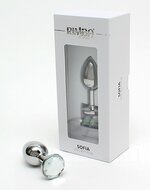 Rimba - Sofia - Metalen Buttplug Met Kristal - Wit