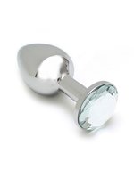Rimba - Sofia - Metalen Buttplug Met Kristal - Wit