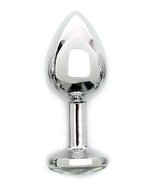 Rimba - Sofia - Metalen Buttplug Met Kristal - Wit