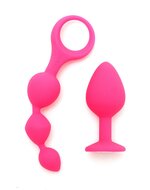 Rimba - Barcelona - Anaal Set Met Buttplug En Anaal kralen - Roze