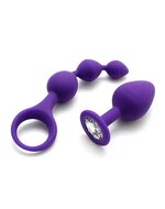 Rimba - Barcelona - Anaal Set Met Buttplug En Anaal kralen - Paars