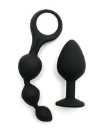 Rimba - Barcelona - Anaal Set Met Buttplug En Anaal kralen - Zwart