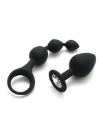 Rimba - Barcelona - Anaal Set Met Buttplug En Anaal kralen - Zwart