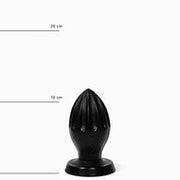 All Black - Buttplug - Met Groeven - 12 x 5 cm - Zwart